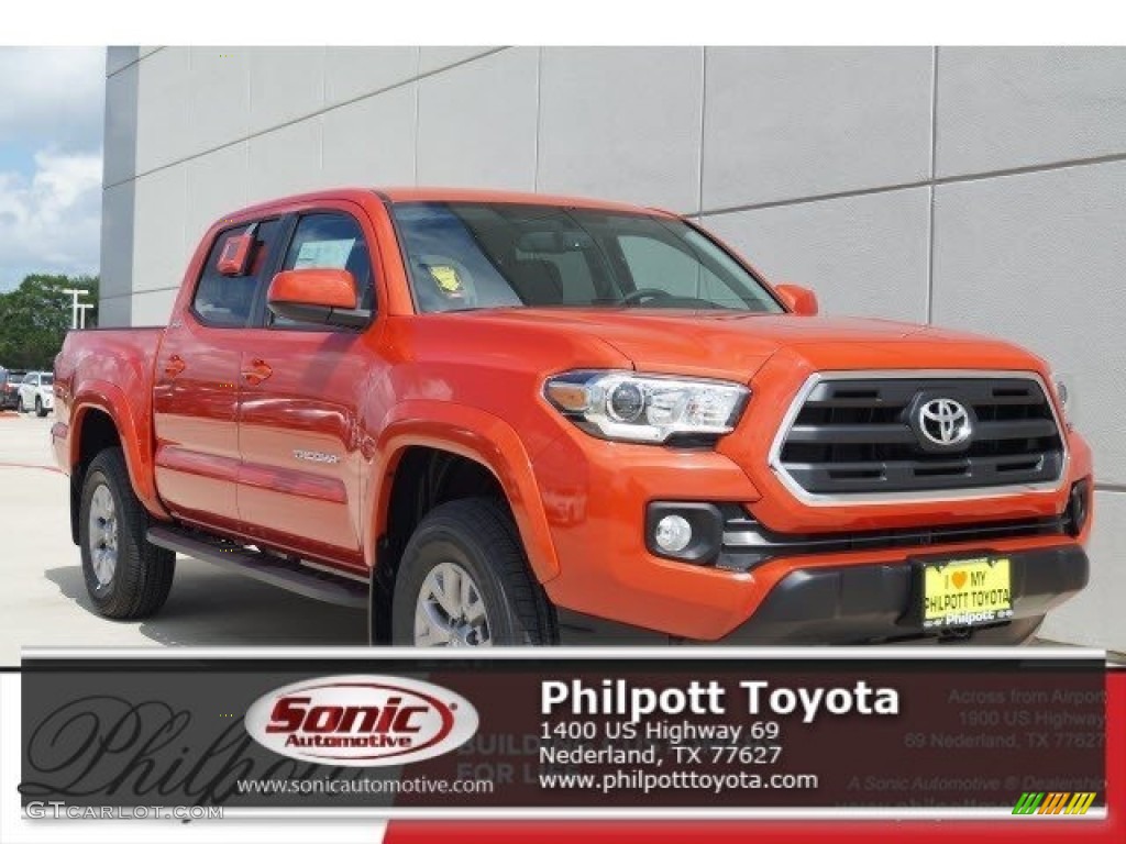 2017 Tacoma SR5 Double Cab - Inferno Orange / Cement Gray photo #1