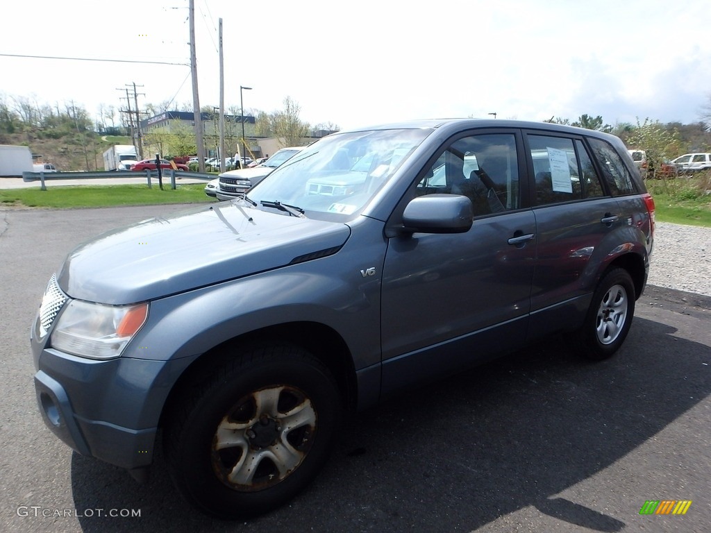 2007 Grand Vitara 4x4 - Azure Grey Metallic / Black photo #1