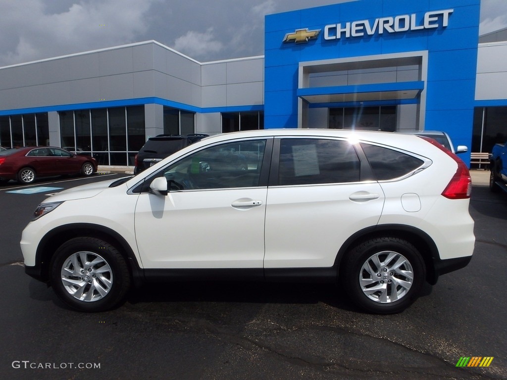 2015 CR-V EX AWD - White Diamond Pearl / Beige photo #3