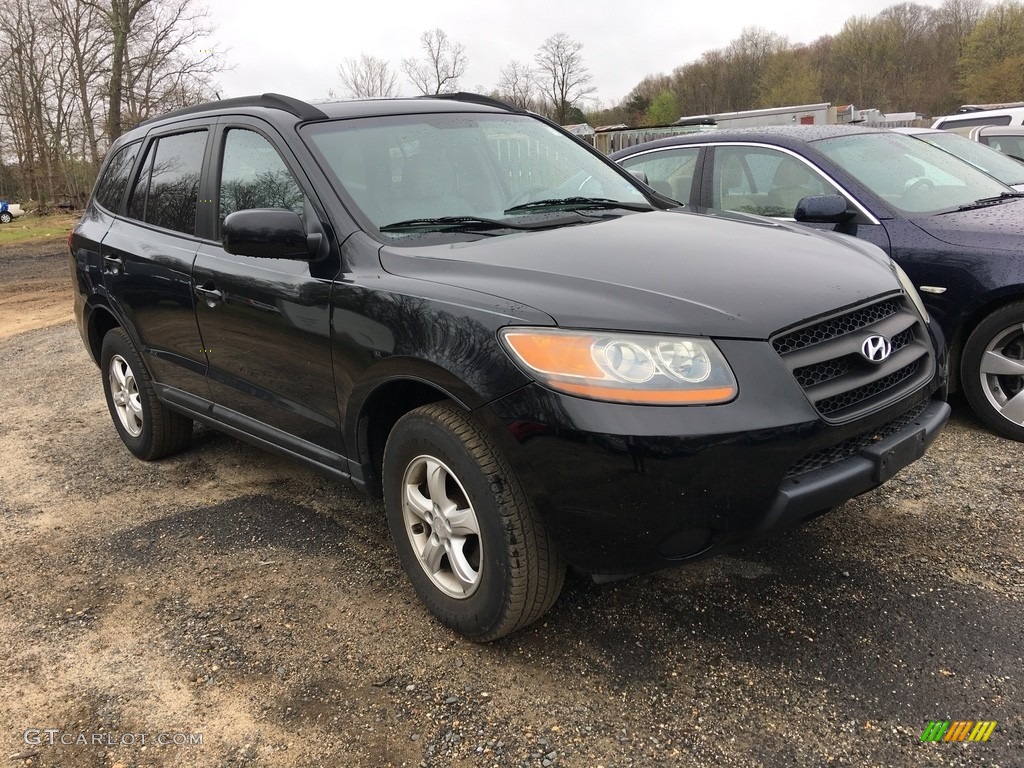 2008 Santa Fe GLS - Ebony Black / Gray photo #1