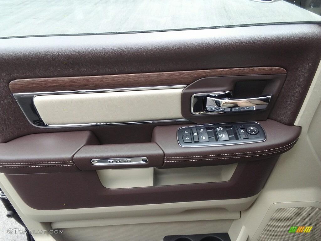 2017 Ram 3500 Laramie Mega Cab 4x4 Canyon Brown/Light Frost Beige Door Panel Photo #120006951