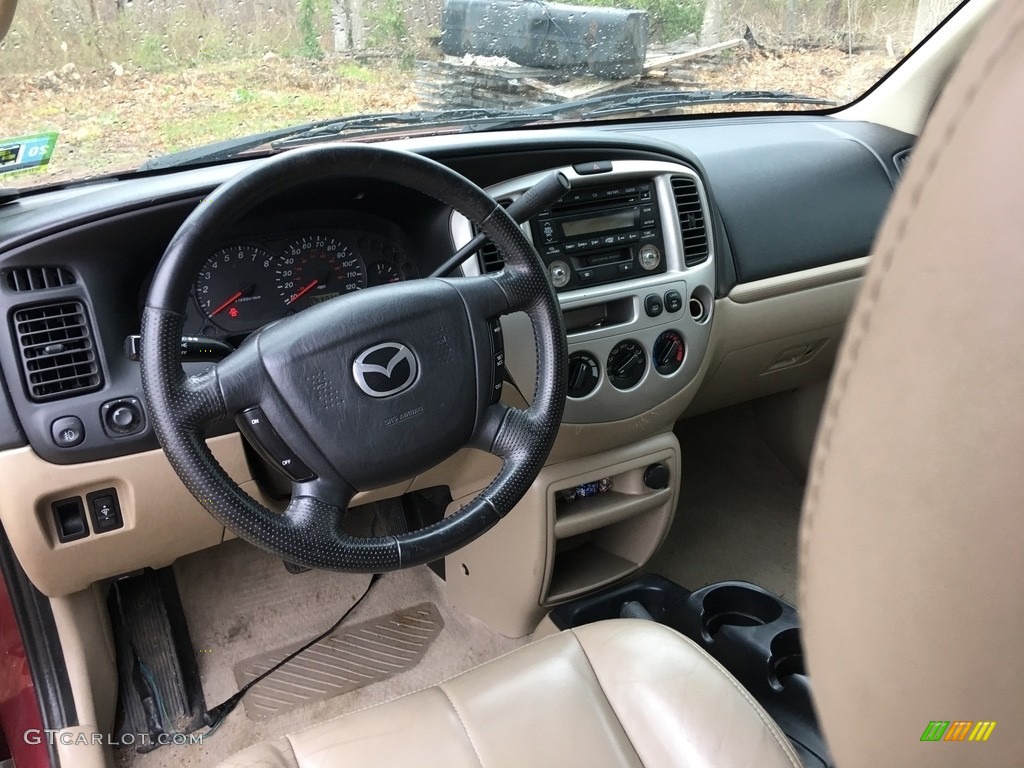 2003 Mazda Tribute ES-V6 4WD Medium Pebble Beige Dashboard Photo #120007498