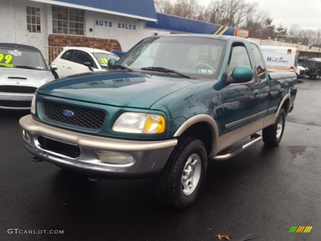 1997 F150 XLT Extended Cab 4x4 - Pacific Green Metallic / Medium Prairie Tan photo #1