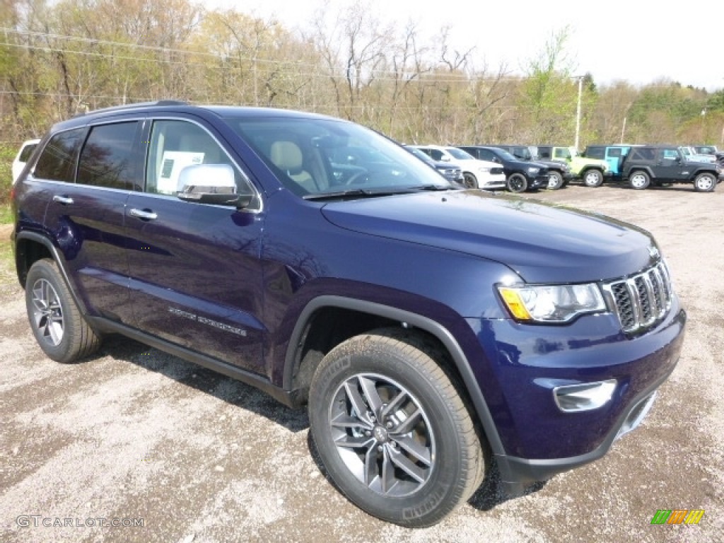 2017 Grand Cherokee Limited 4x4 - True Blue Pearl / Black/Light Frost Beige photo #8