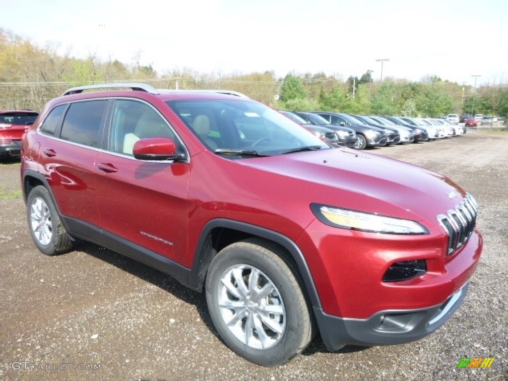 Deep Cherry Red Crystal Pearl 2017 Jeep Cherokee Limited 4x4 Exterior Photo #120013486