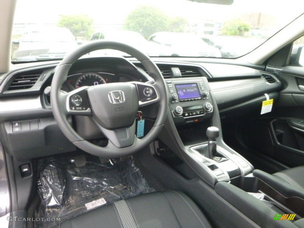 Black Interior 2017 Honda Civic LX Sedan Photo #120013794