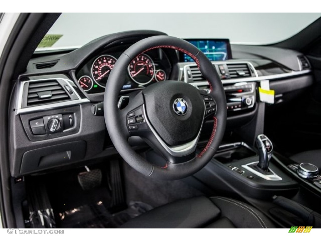 2017 BMW 3 Series 330i Sedan Black Steering Wheel Photo #120017856