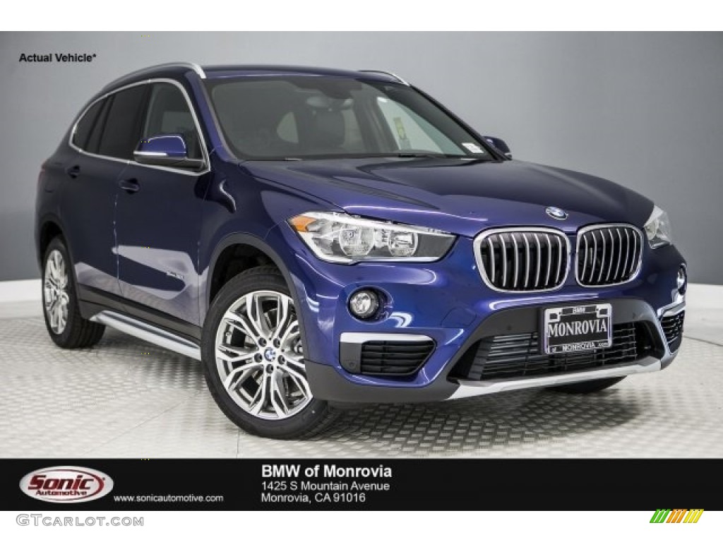 2017 X1 xDrive28i - Mediterranean Blue Metallic / Black photo #1