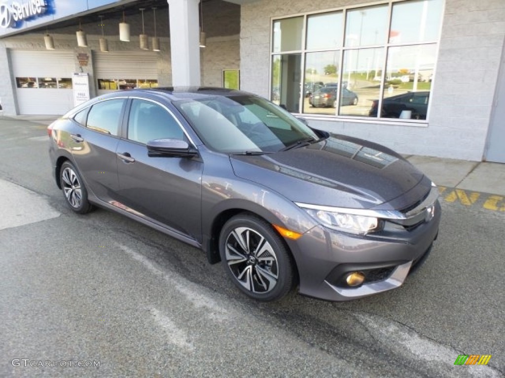 2017 Civic EX-T Sedan - Modern Steel Metallic / Black photo #1