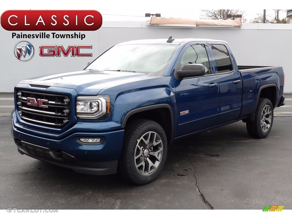 2017 Sierra 1500 SLT Double Cab 4WD - Stone Blue Metallic / Jet Black photo #1