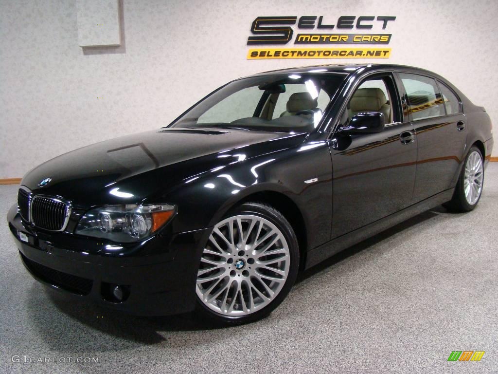 2007 7 Series 750Li Sedan - Black Sapphire Metallic / Cream Beige photo #1