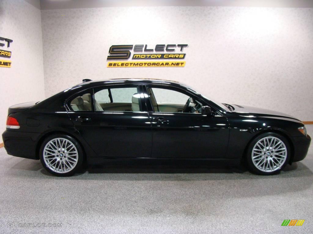 2007 7 Series 750Li Sedan - Black Sapphire Metallic / Cream Beige photo #3