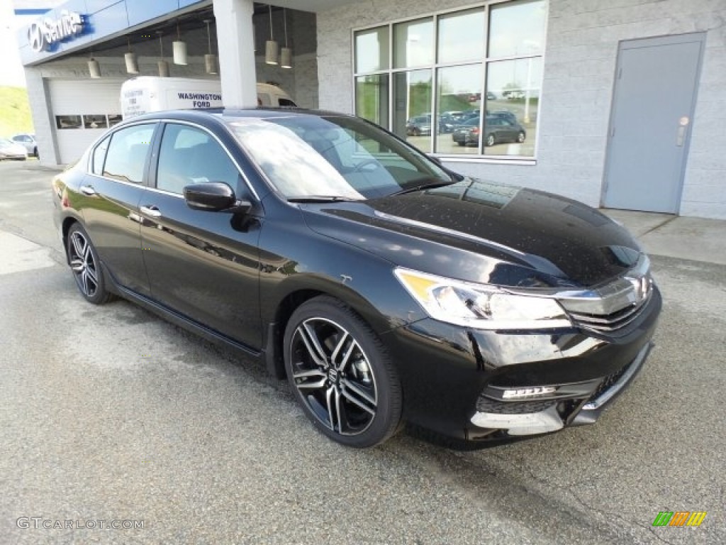 2017 Accord Sport Special Edition Sedan - Crystal Black Pearl / Black photo #1