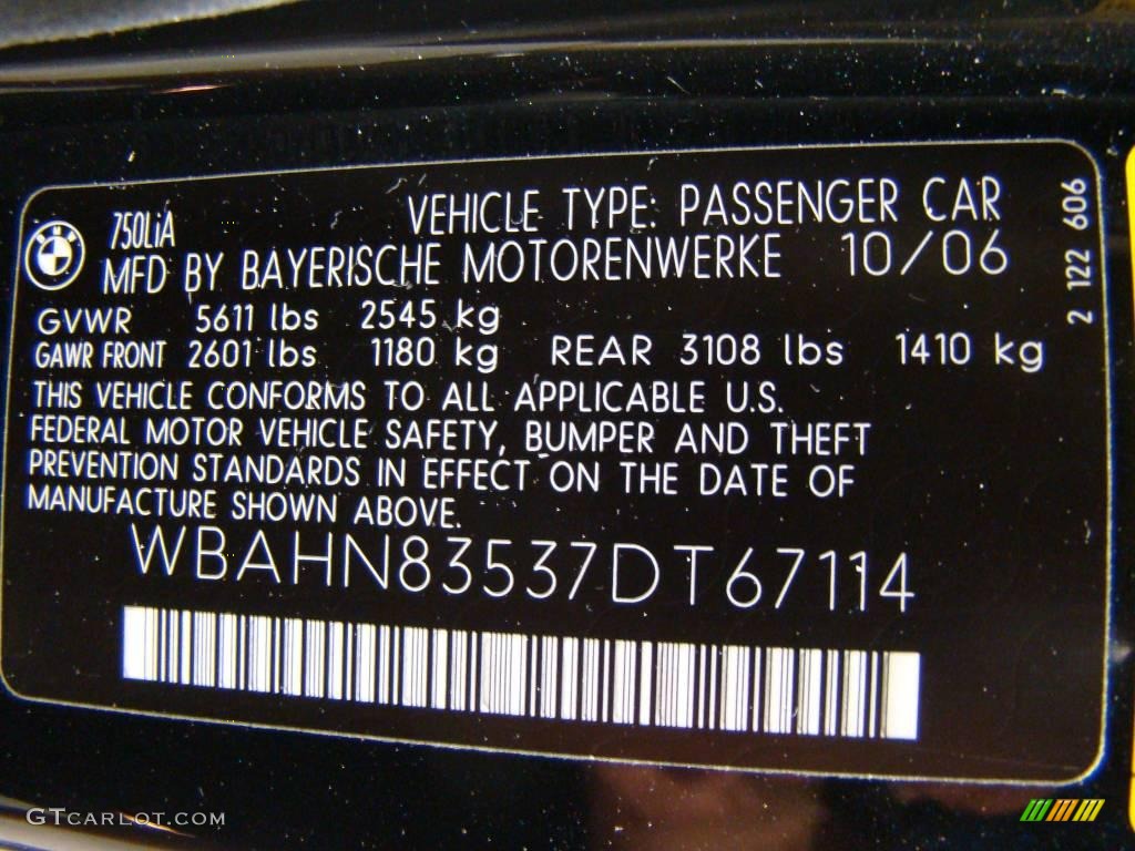2007 7 Series 750Li Sedan - Black Sapphire Metallic / Cream Beige photo #16