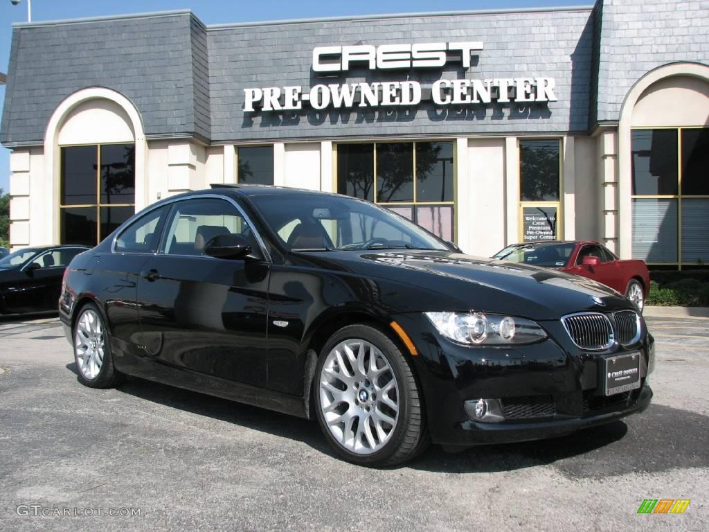 2008 3 Series 328i Coupe - Jet Black / Saddle Brown/Black photo #1