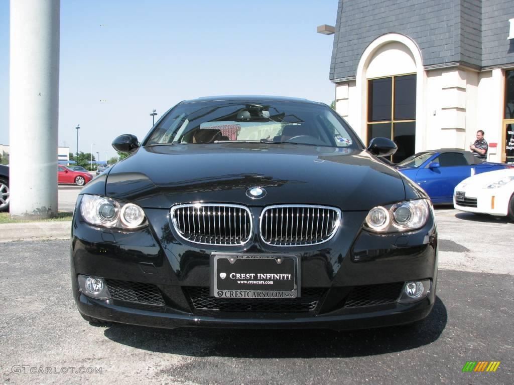 2008 3 Series 328i Coupe - Jet Black / Saddle Brown/Black photo #2