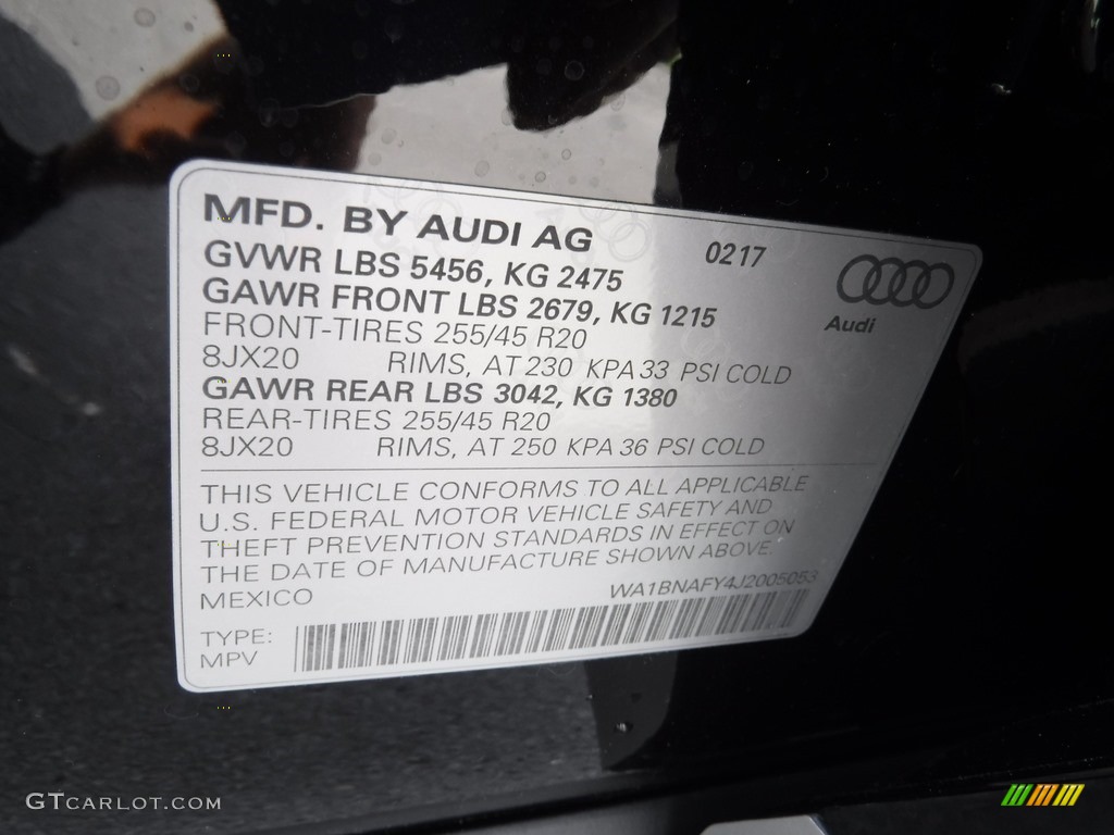 2018 Q5 2.0 TFSI Premium Plus quattro - Mythos Black Metallic / Black photo #40