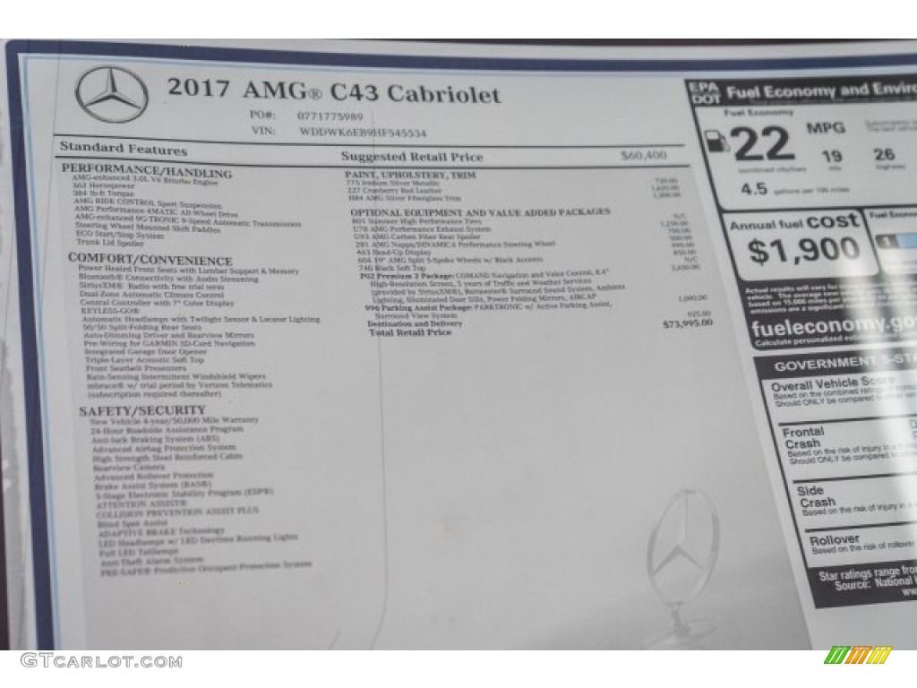 2017 C 43 AMG 4Matic Cabriolet - Iridium Silver Metallic / Cranberry Red/Black photo #11