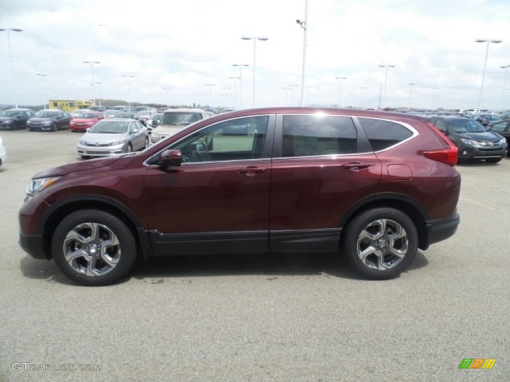 2017 CR-V EX AWD - Basque Red Pearl II / Gray photo #7