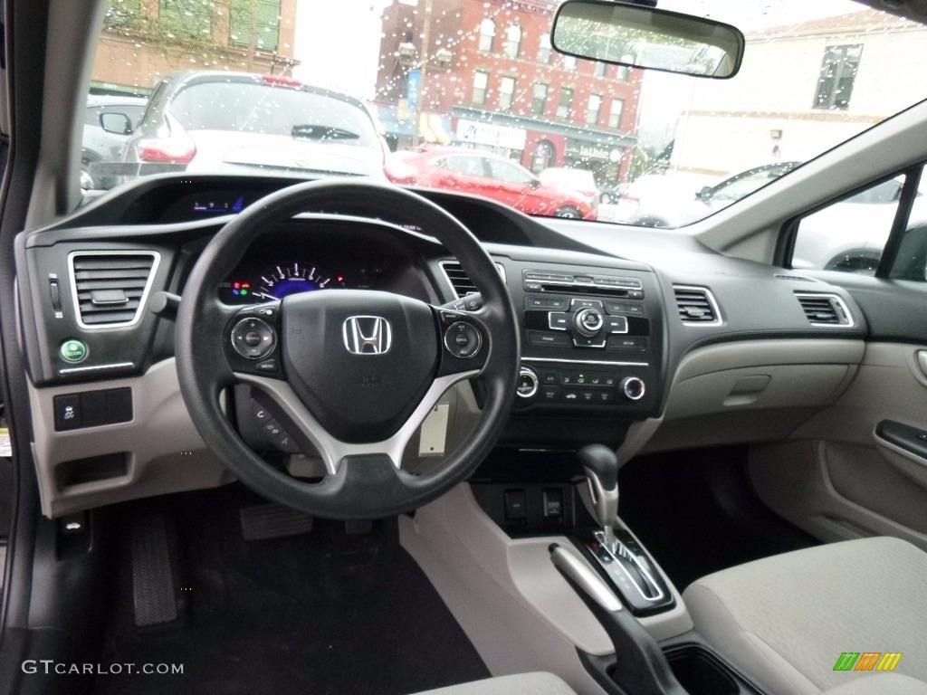2014 Honda Civic LX Sedan Gray Dashboard Photo #120051231