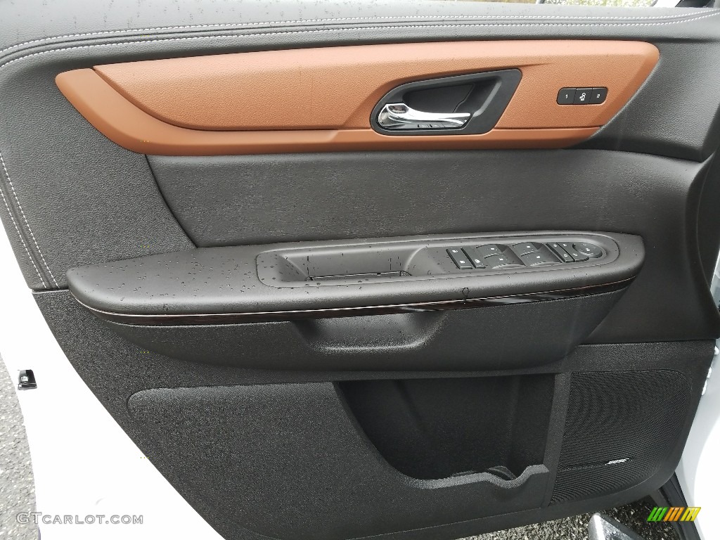 2017 Chevrolet Traverse Premier AWD Ebony/Saddle Up Door Panel Photo #120056133