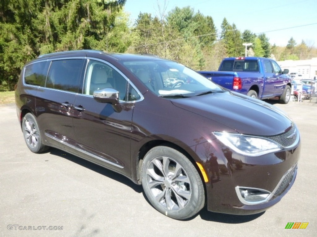 2017 Pacifica Limited - Dark Cordovan Pearl / Black/Alloy photo #9