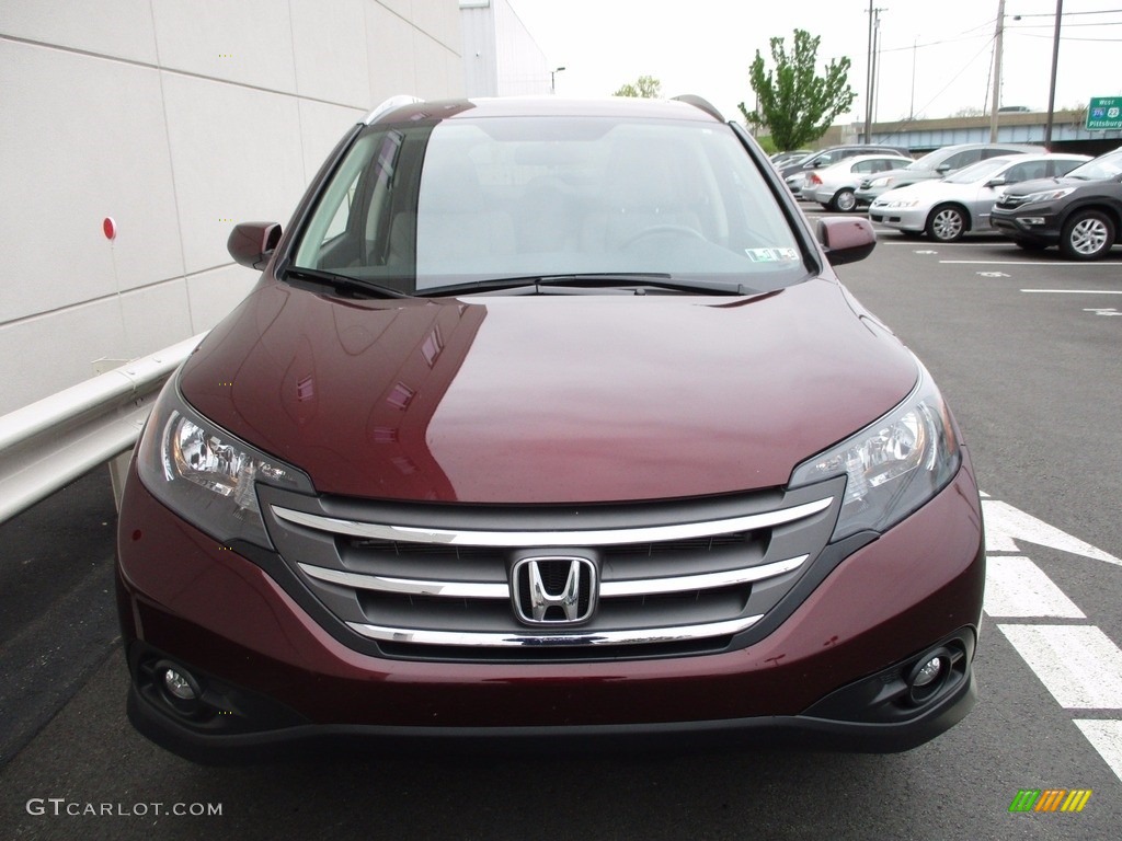 2014 CR-V EX-L AWD - Basque Red Pearl II / Gray photo #8