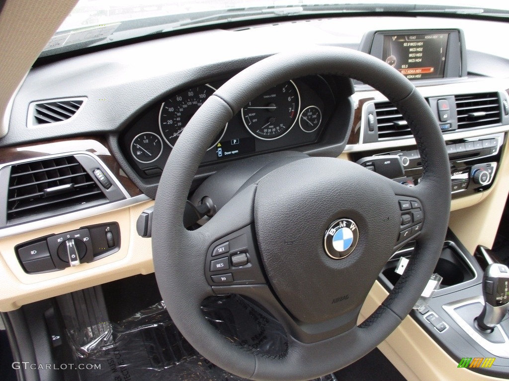 2017 BMW 3 Series 320i xDrive Sedan Venetian Beige/Black Steering Wheel Photo #120070245