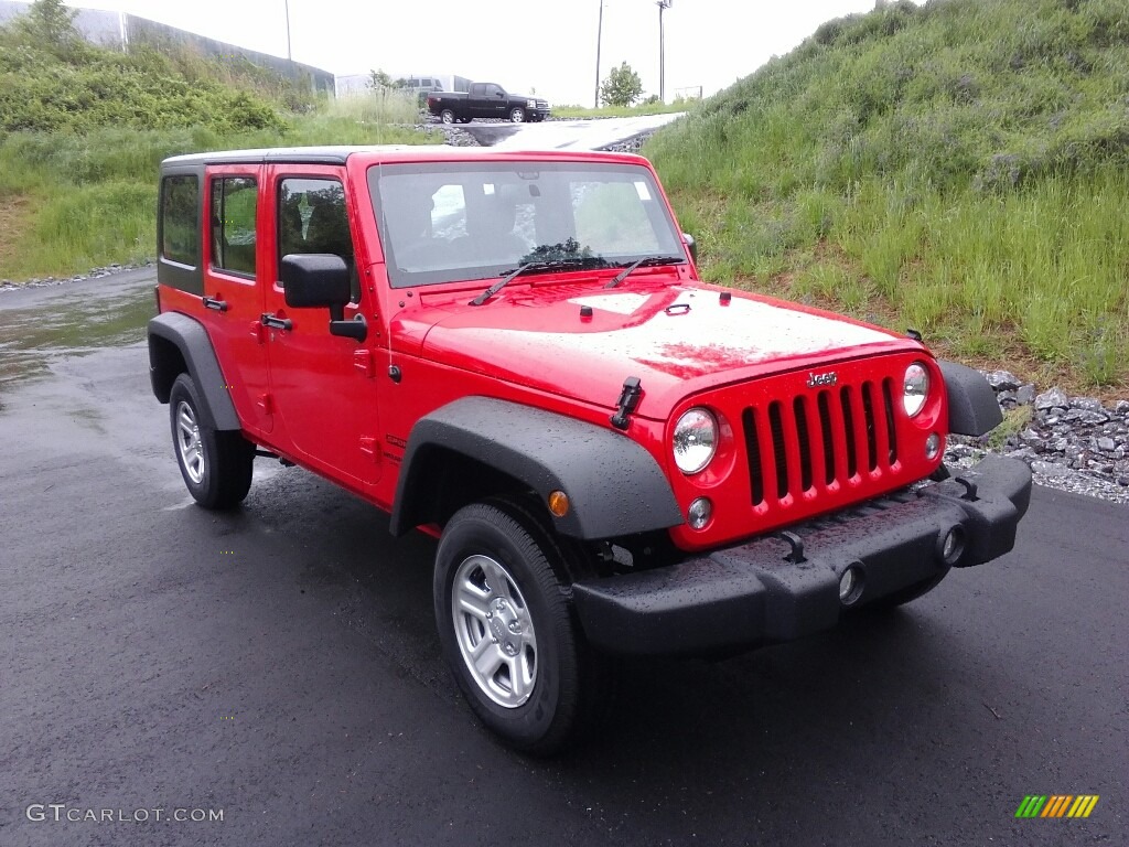 Firecracker Red 2017 Jeep Wrangler Unlimited Sport 4x4 RHD Exterior Photo #120077219