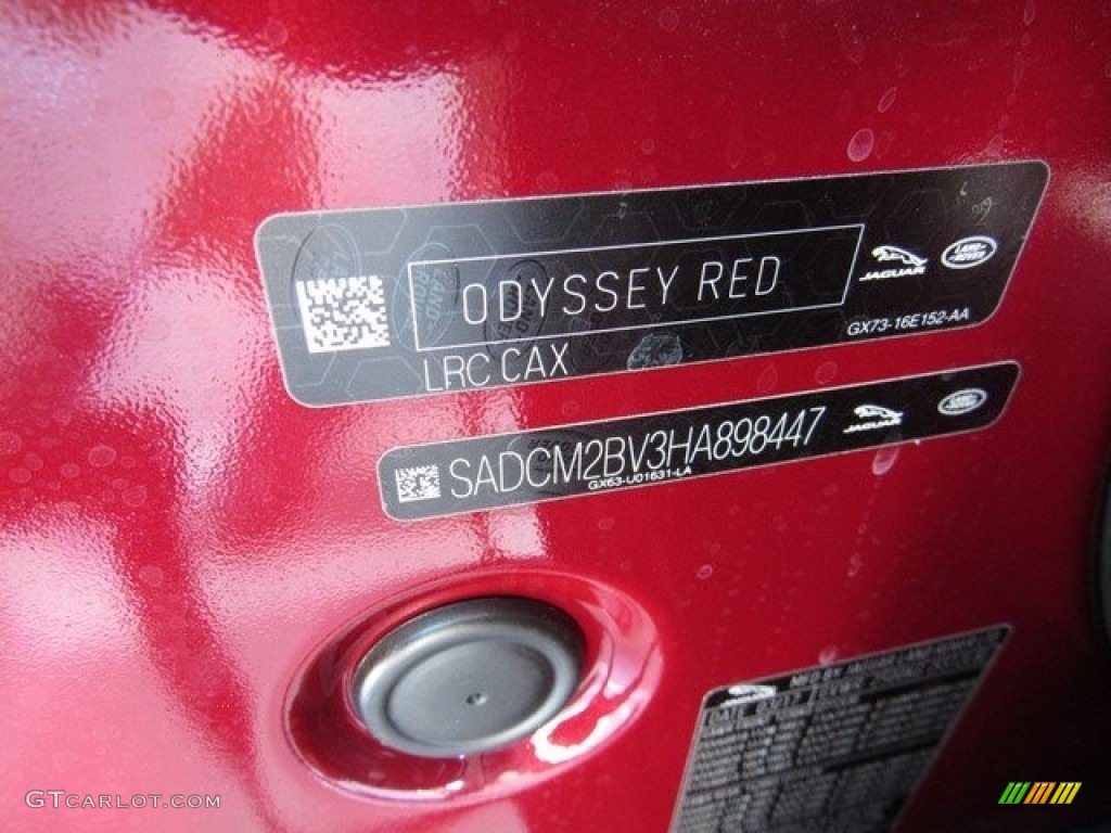 2017 F-PACE Color Code CAX for Odyssey Red Photo #120085047