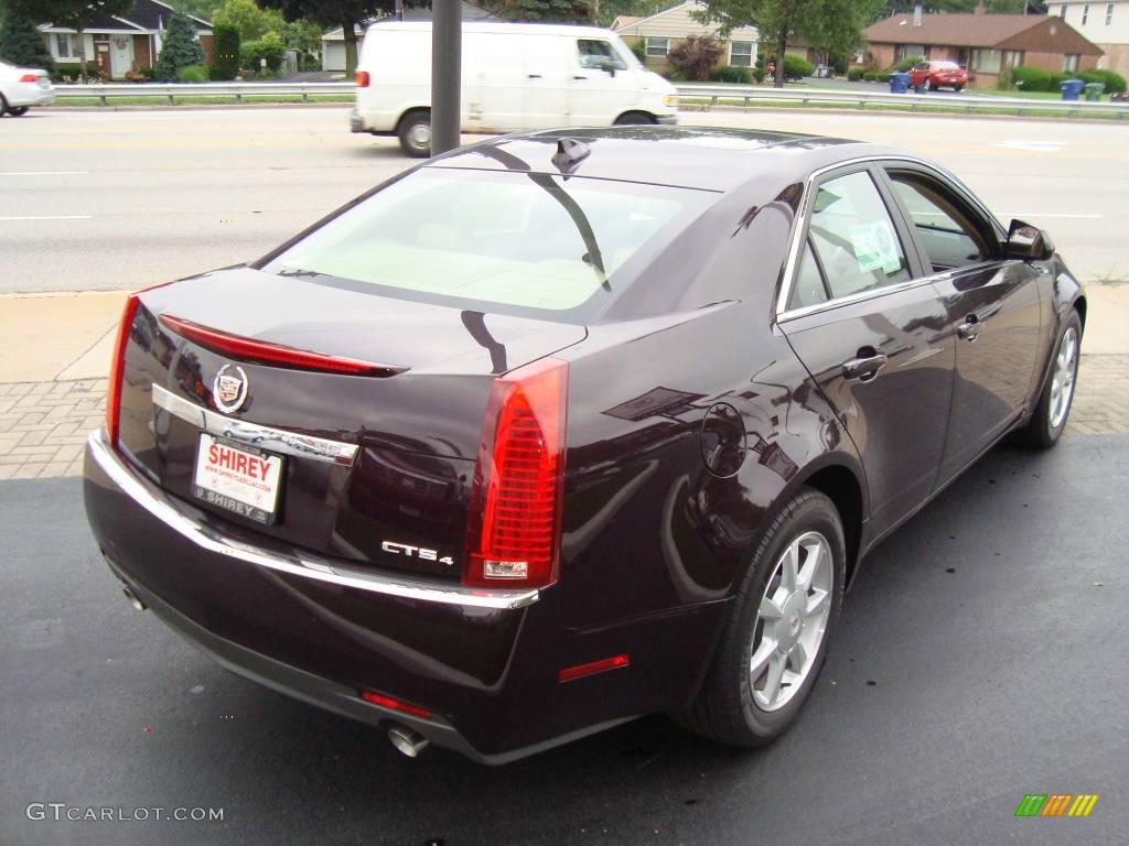 2009 CTS 4 AWD Sedan - Black Cherry / Cashmere/Cocoa photo #4