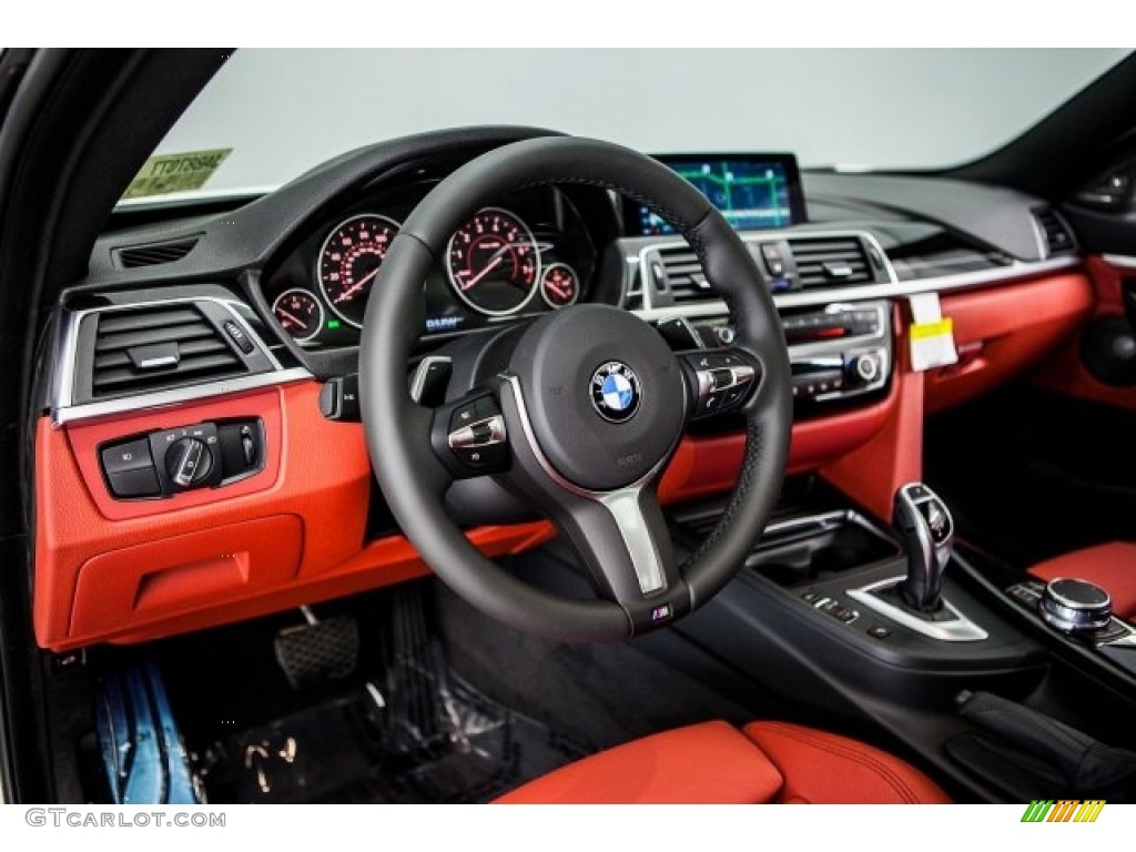 2018 BMW 4 Series 430i Coupe Coral Red Dashboard Photo #120099024
