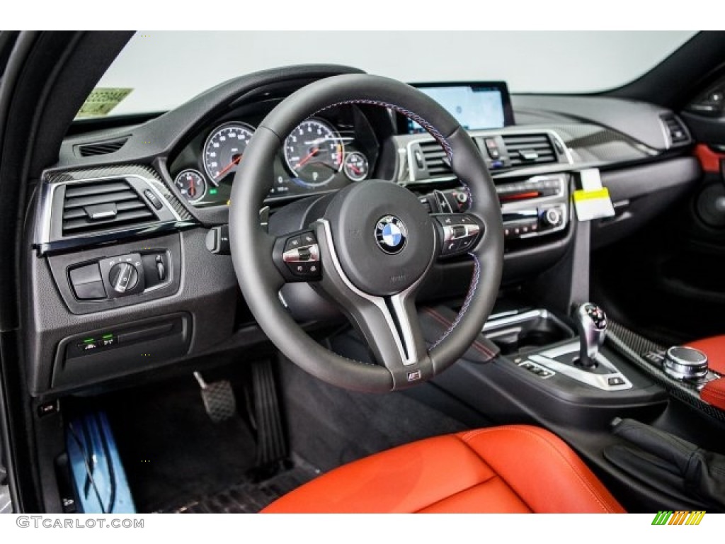 2018 BMW M4 Coupe Sakhir Orange/Black Dashboard Photo #120099249