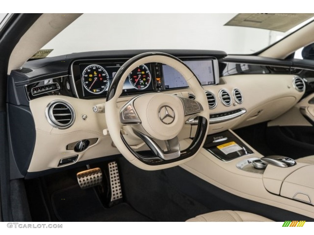2017 Mercedes-Benz S 550 4Matic Coupe Porcelain/Black Dashboard Photo #120105315