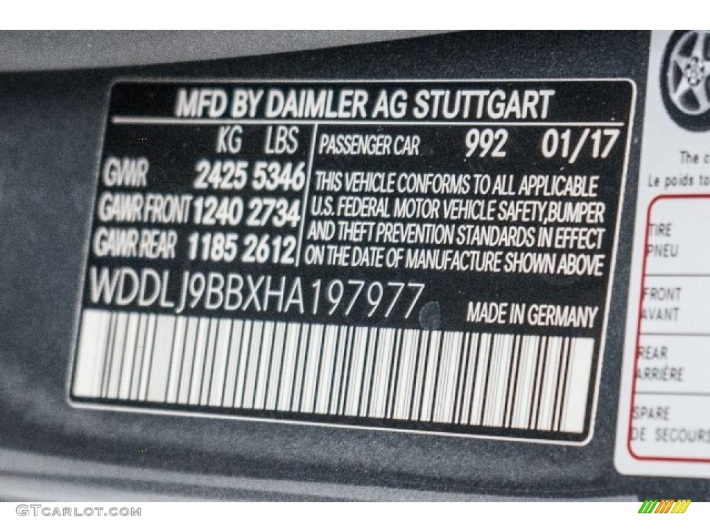 2017 CLS Color Code 992 for Selenite Grey Metallic Photo #120108188