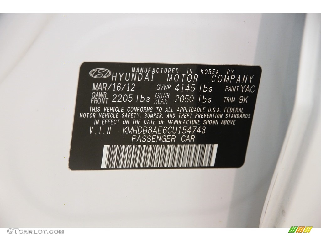 2012 Elantra GLS Touring - Monaco White / Beige photo #15