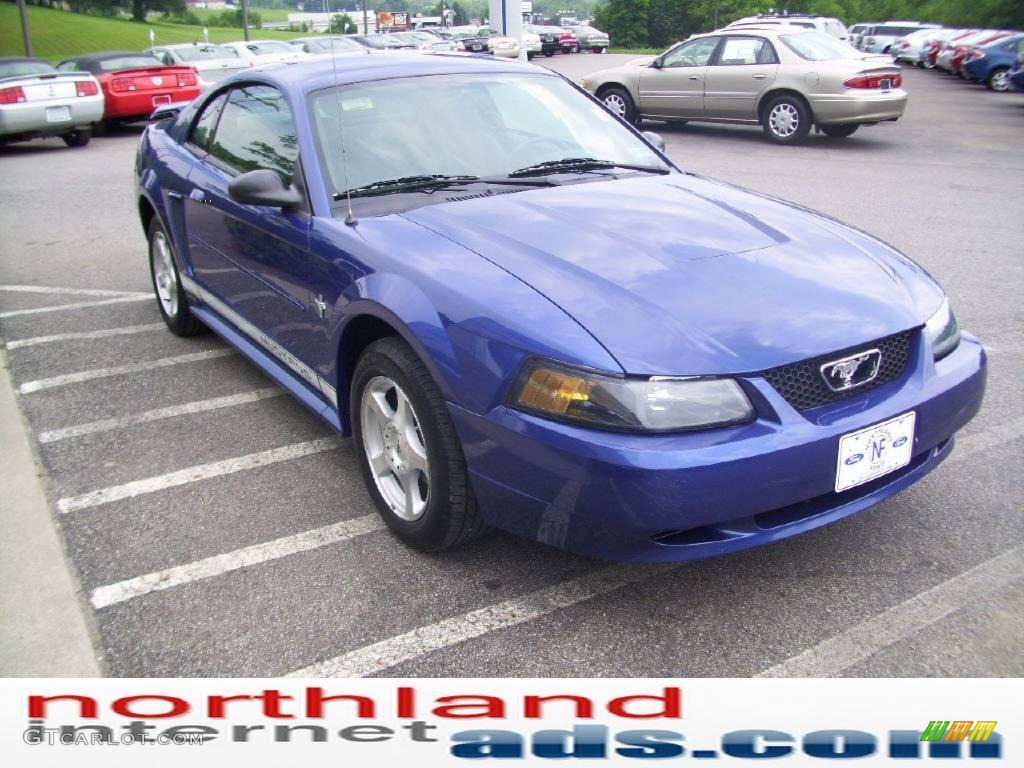 2003 Mustang V6 Coupe - Sonic Blue Metallic / Medium Graphite photo #5