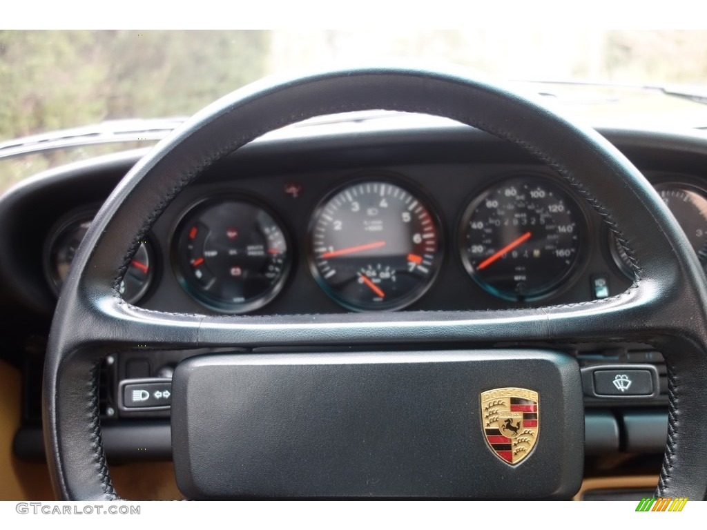 1989 Porsche 911 Carrera Turbo Cabriolet Slant Nose Cashmere Beige Steering Wheel Photo #120111165