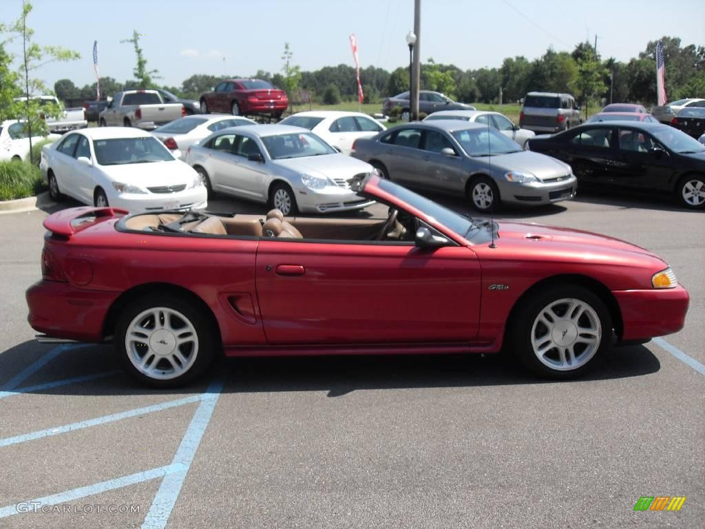 1998 Mustang GT Convertible - Laser Red / Saddle photo #5