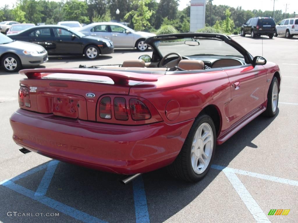 1998 Mustang GT Convertible - Laser Red / Saddle photo #6