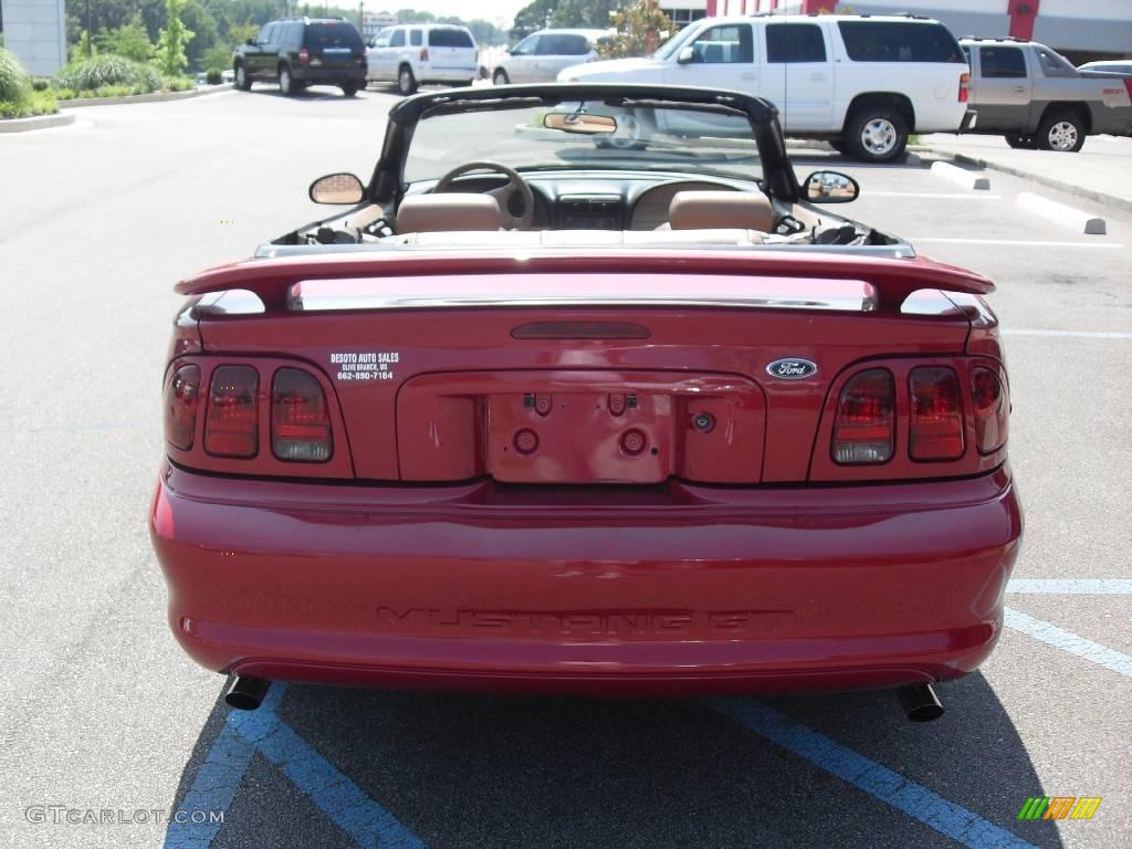 1998 Mustang GT Convertible - Laser Red / Saddle photo #7