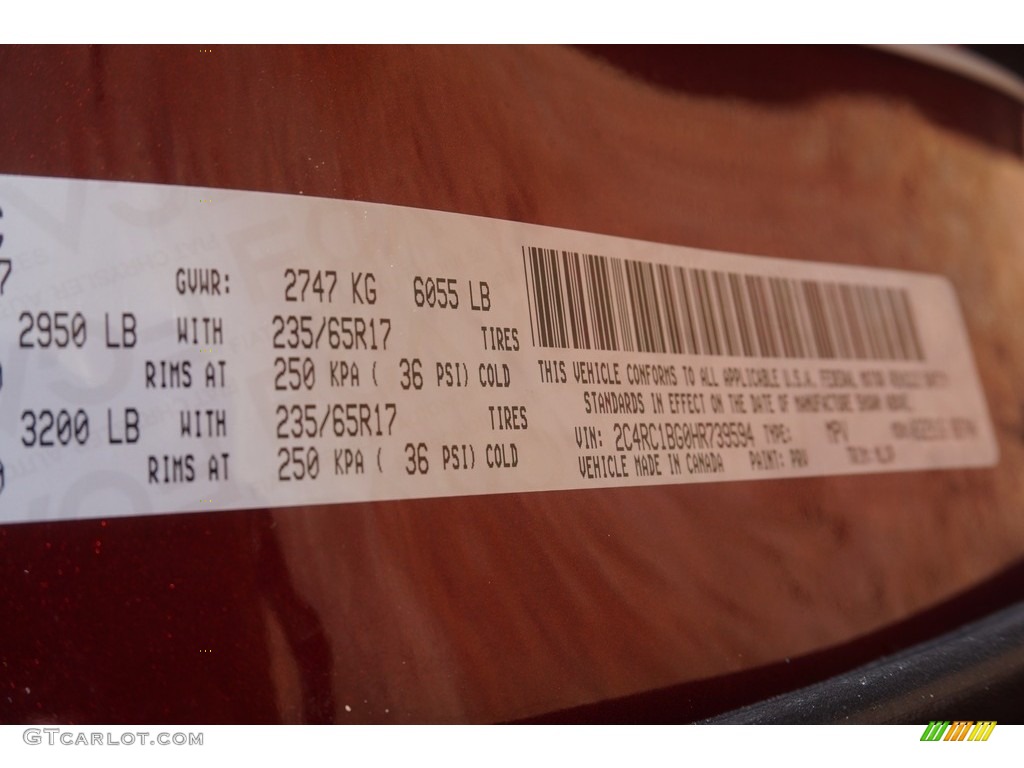 2017 Pacifica Touring L - Velvet Red Pearl / Black/Alloy photo #8