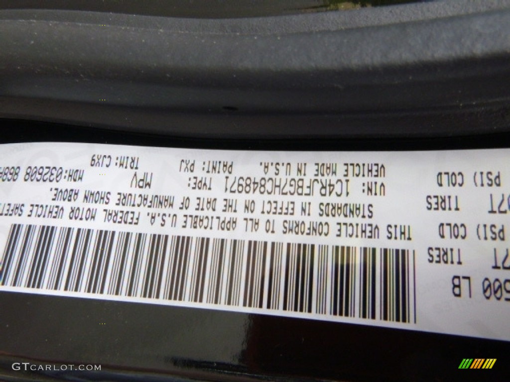 2017 Grand Cherokee Limited 4x4 - Diamond Black Crystal Pearl / Black photo #14