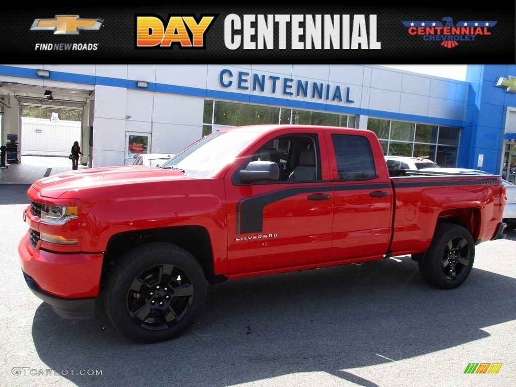 2017 Red Hot Chevrolet Silverado 1500 Custom Double Cab 4x4 120125599
