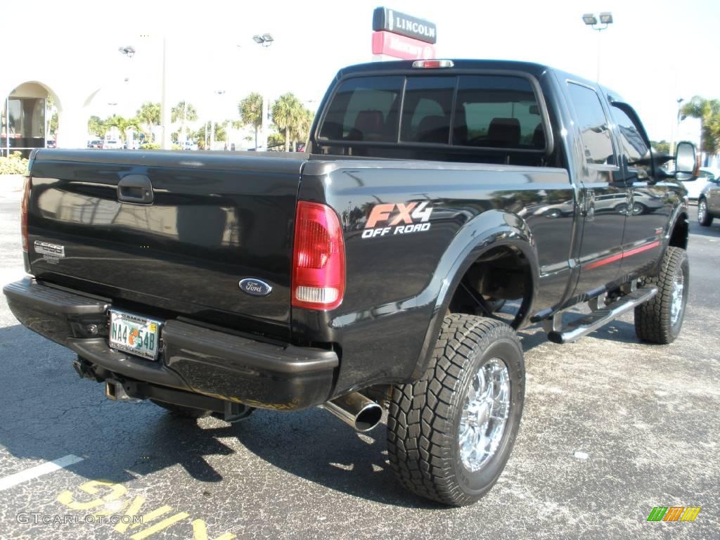 2007 F250 Super Duty Lariat Outlaw Crew Cab 4x4 - Black / Black/Red Leather photo #5