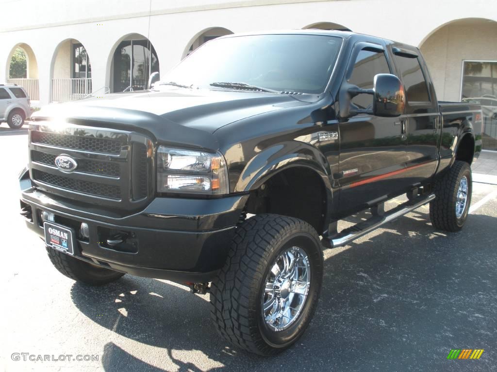 2007 F250 Super Duty Lariat Outlaw Crew Cab 4x4 - Black / Black/Red Leather photo #26