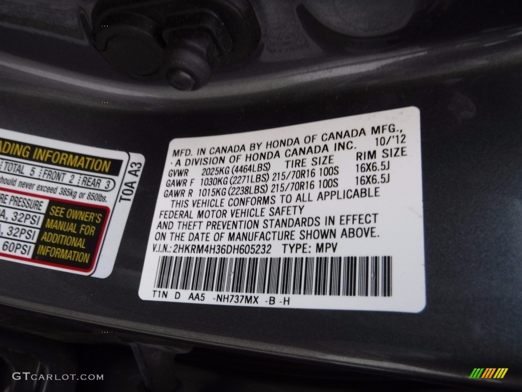 2013 CR-V LX AWD - Polished Metal Metallic / Gray photo #24
