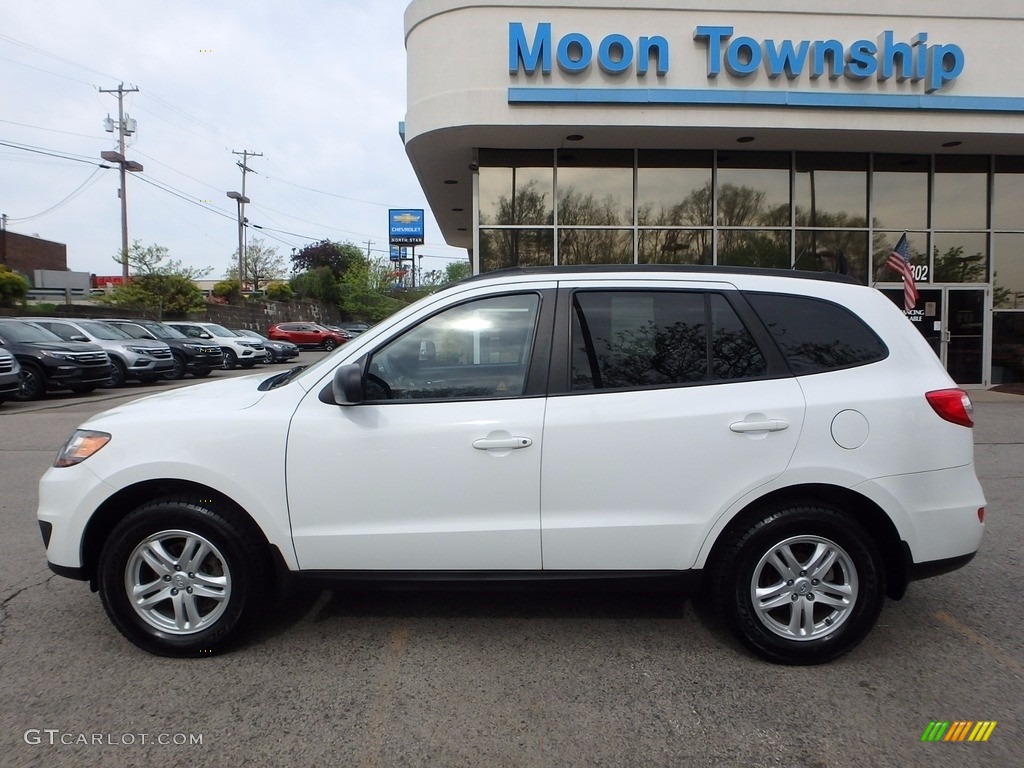 2010 Santa Fe GLS 4WD - Pearl White / Gray photo #2