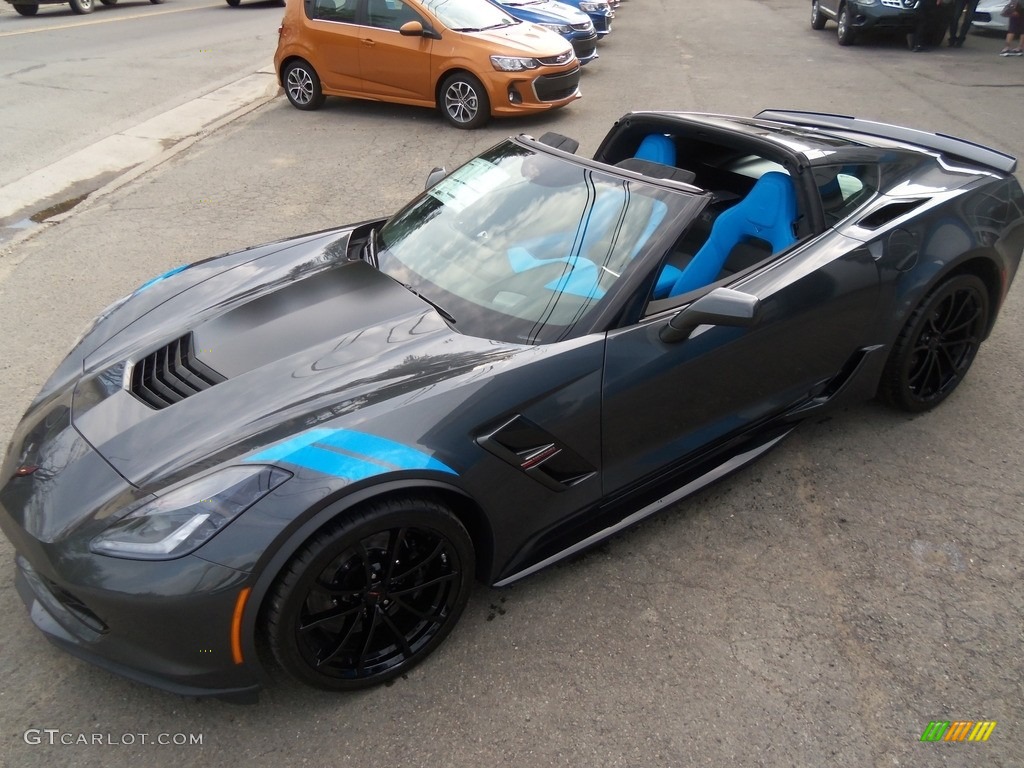 2017 Corvette Grand Sport Coupe - Watkins Glen Gray Metallic / Tension Blue Two-Tone photo #1