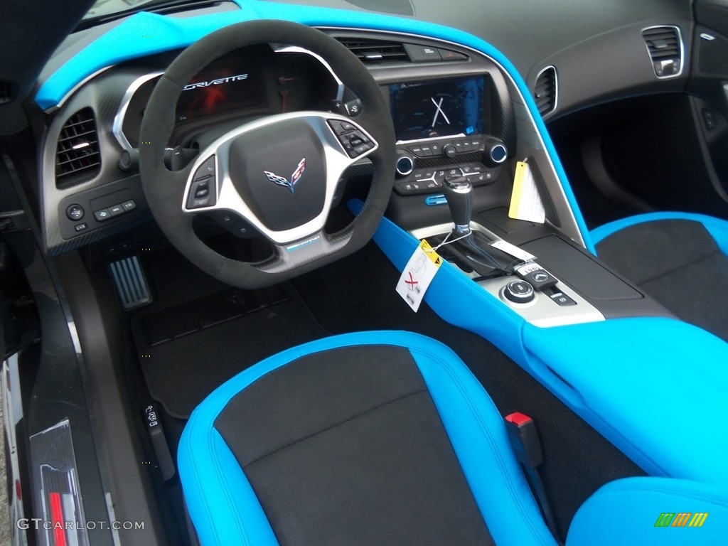 Tension Blue Two-Tone Interior 2017 Chevrolet Corvette Grand Sport Coupe Photo #120147344